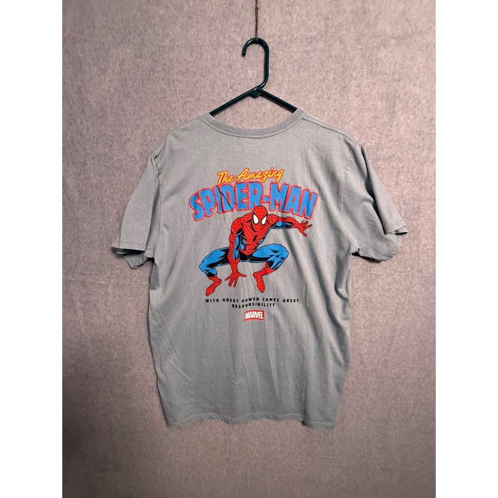 Marvel The Amazing Spider-Man Graphic T-Shirt Blue Gray Mens Large NWT